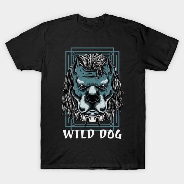 Wild Dog / Pit Bull Cartoon Design / For Pit Bull Lovers / Urban Streetwear Pit Bull Design / Gift For Dog Person T-Shirt by Redboy